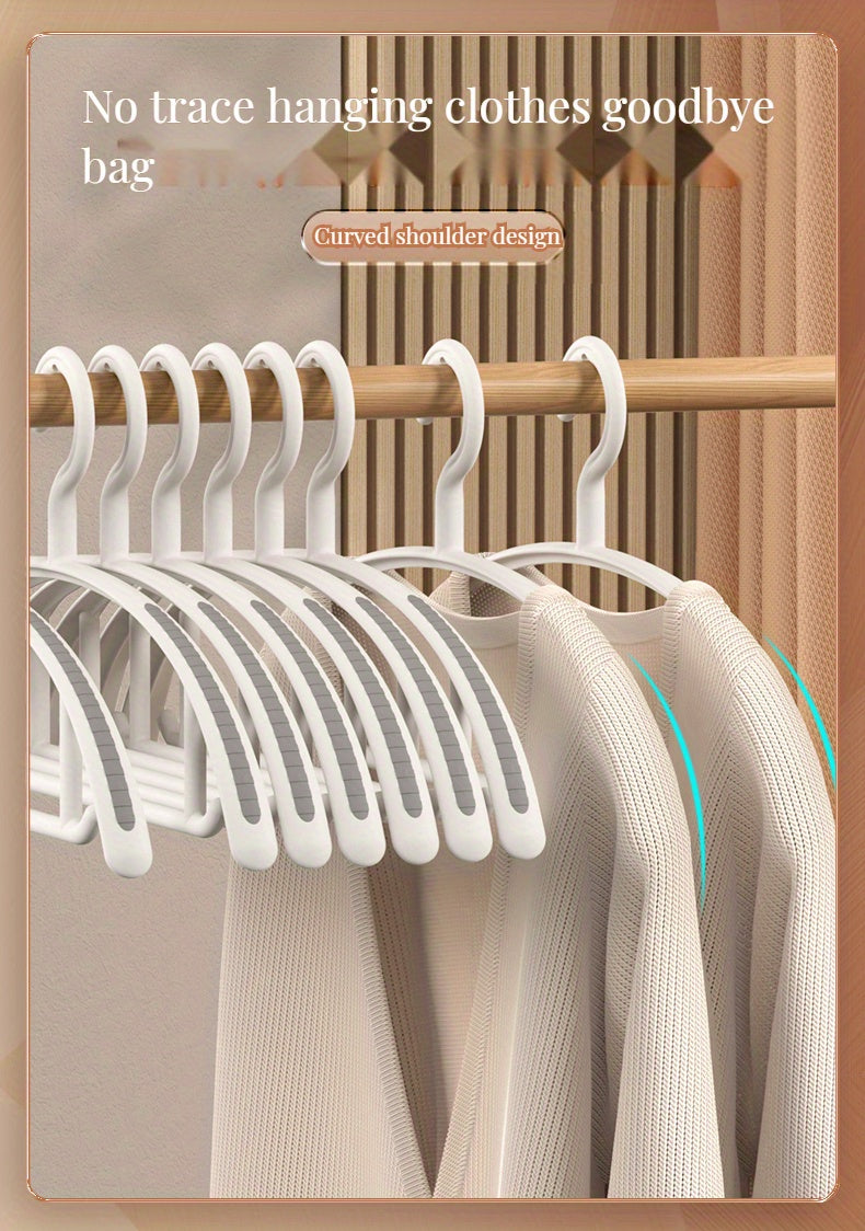 10 Non-marking Hangers - Non-deforming, Non-slip, No Shoulder Corners - Perfect for Drying and Storing Clothes in Your Closet