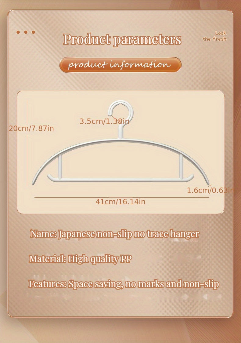 10 Non-marking Hangers - Non-deforming, Non-slip, No Shoulder Corners - Perfect for Drying and Storing Clothes in Your Closet