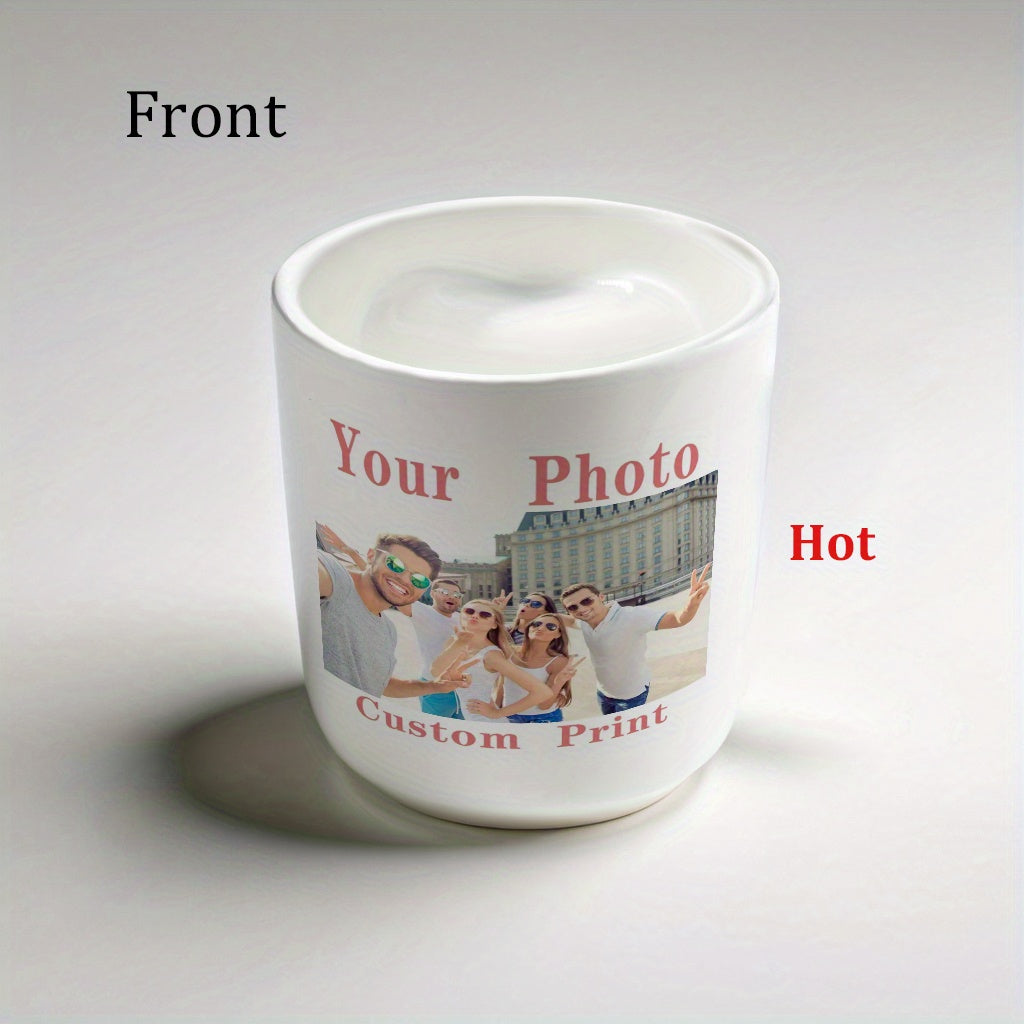 Personalized 11oz Heart-Shaped Handle Coffee Mug - Color Changing, Custom Photo Design - Perfect for Birthdays, Weddings, Valentine's & Mother's Day Gifts