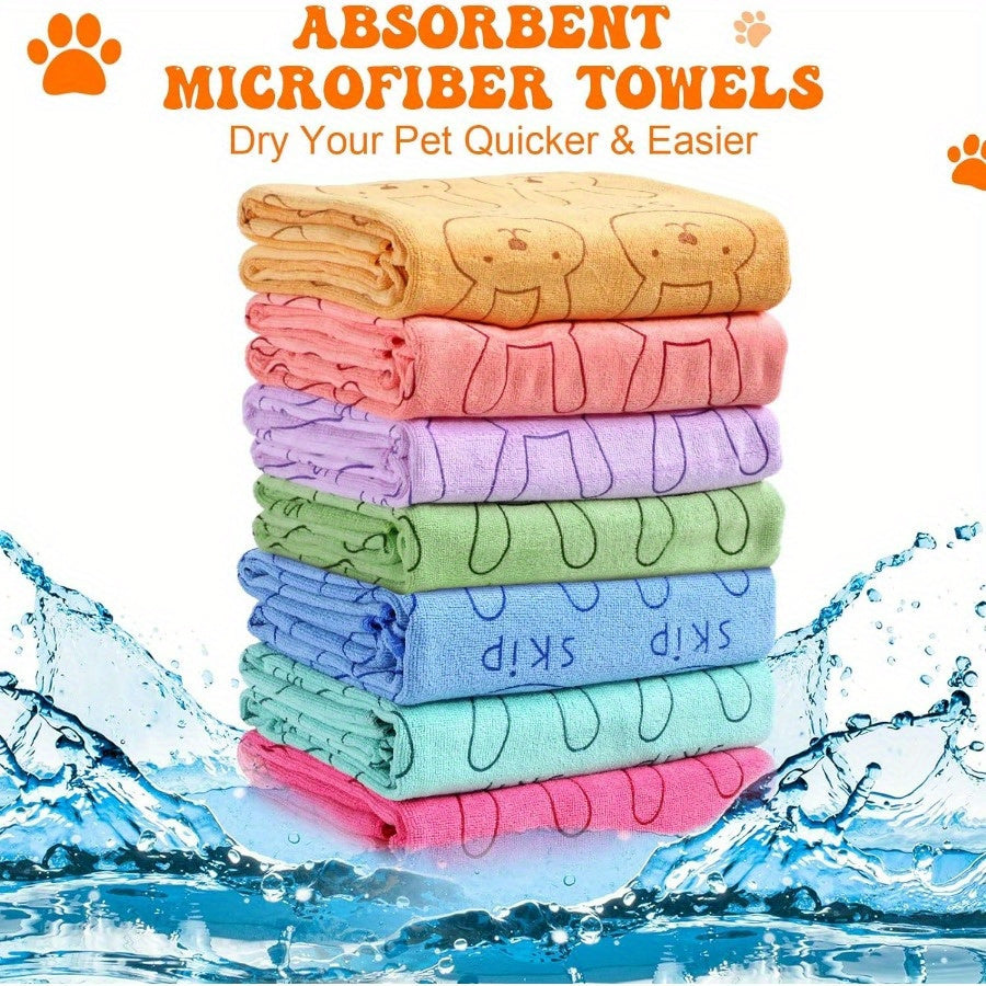 1pc super absorbent microfiber dog towel, perfect for scrubbing cats, dogs, small and medium animals