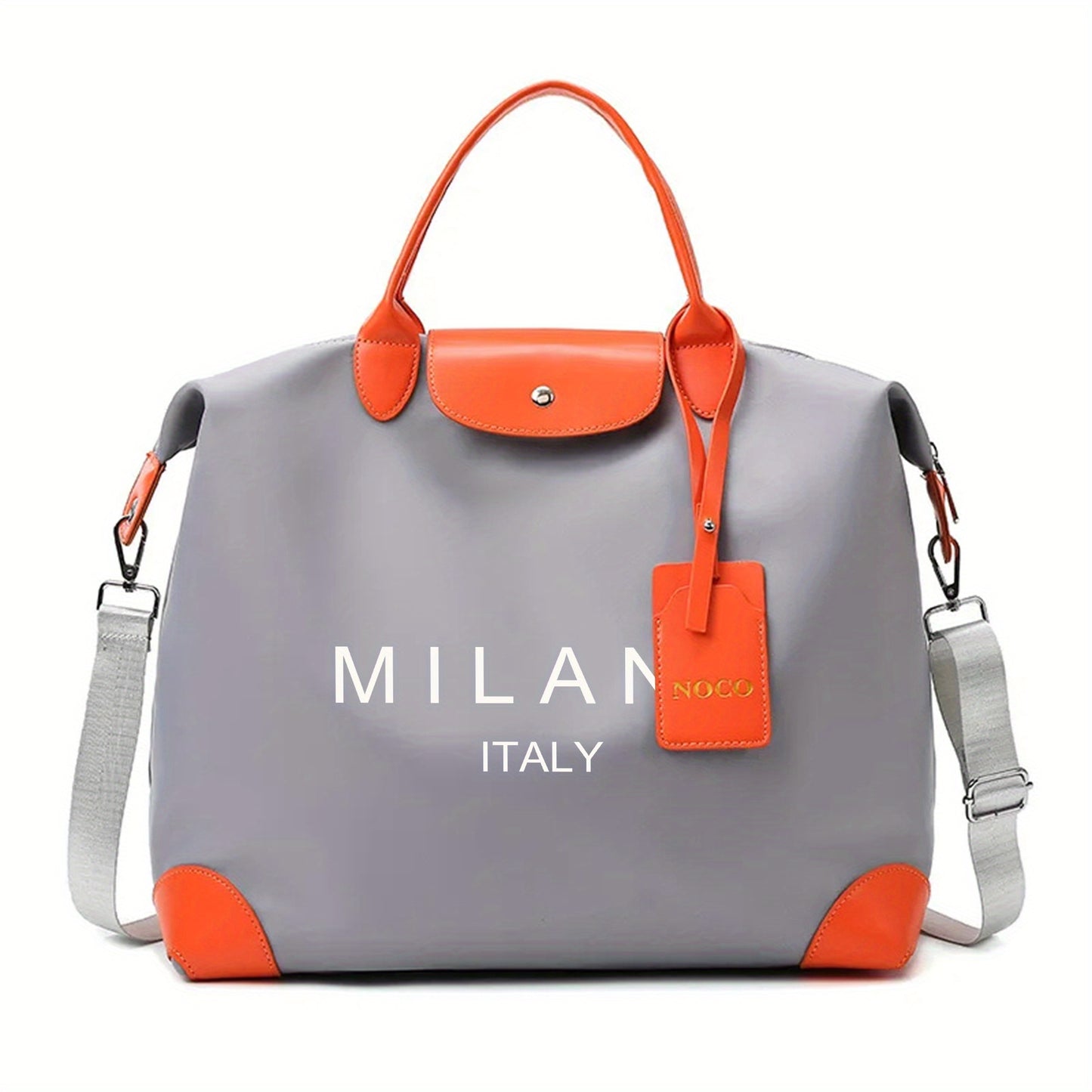 1pc MILANO Printed Crossbody Bag - High-Capacity Adjustable Strap Handbag with Double Handles, Lightweight Polyester Lining, Minimalist Design for Daily Commute & Vacation, For Teenager