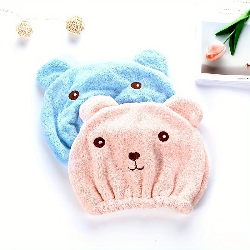 OLOEY Quick-Dry Microfiber Hair Towel Wrap for Women - Cute Cartoon Design, Perfect for Curly, Long & Thick Hair, Paraben-Free
