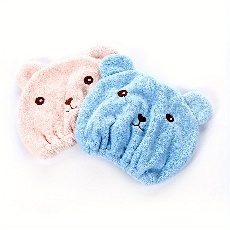 OLOEY Quick-Dry Microfiber Hair Towel Wrap for Women - Cute Cartoon Design, Perfect for Curly, Long & Thick Hair, Paraben-Free