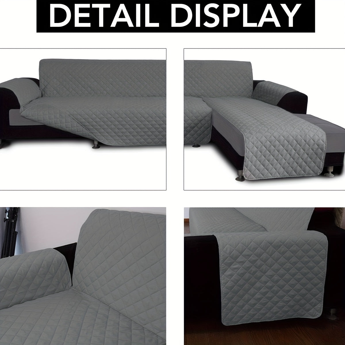 1pc Brushed Spring Polyester Two-Tone Double-Sided Chaise Lounge Cushion, Universal Sectional Sofa Cover for Left And Right Chaise.