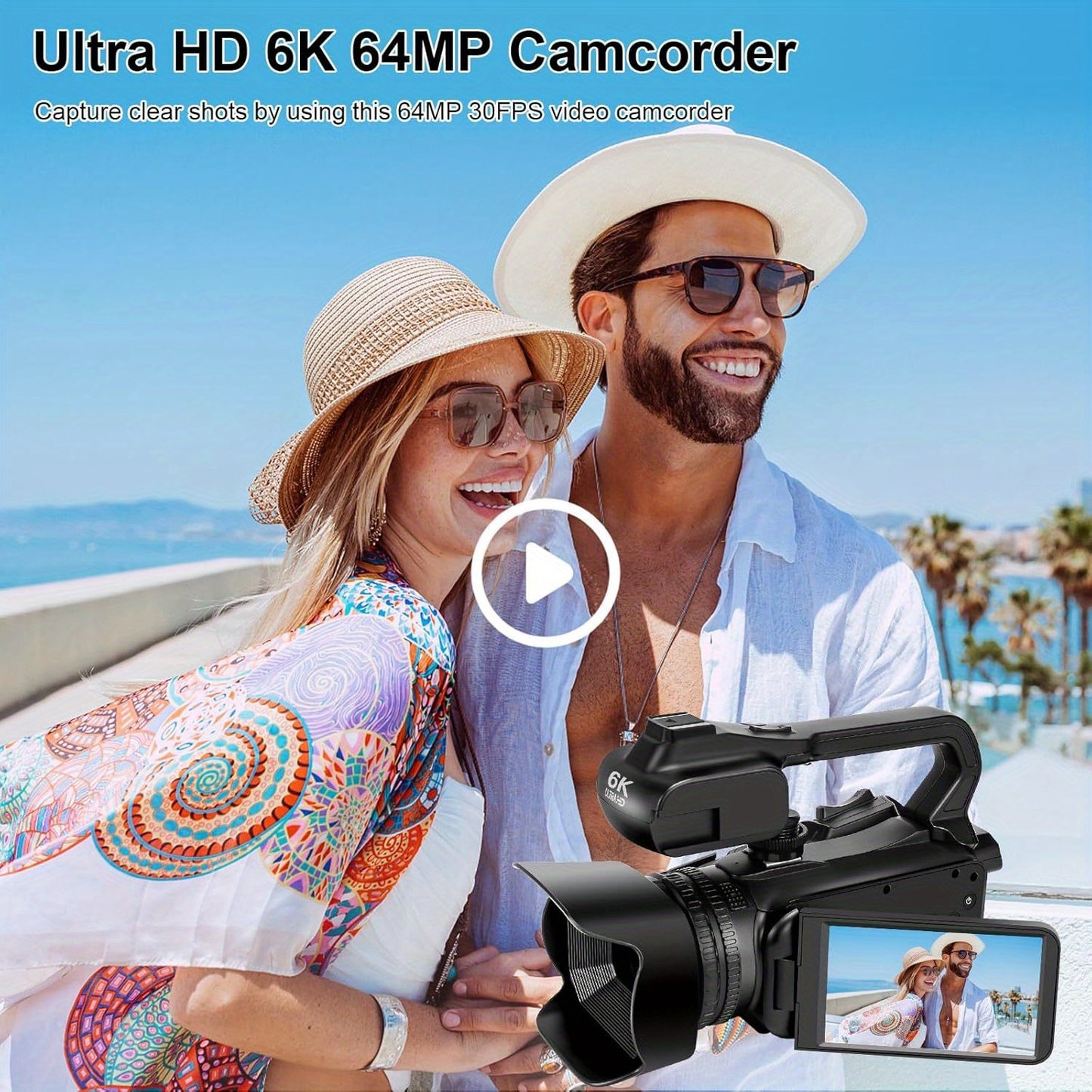 YISENCE 6K Camcorder Video Camera 64MP 18X Digital Zoom IR Night Vision Vlogging Camera for YouTube 10.16cm Touch Screen Digital Camera with WiFi, Microphone, Remote Control, Charger, Stabilizer and 64G SD Card
