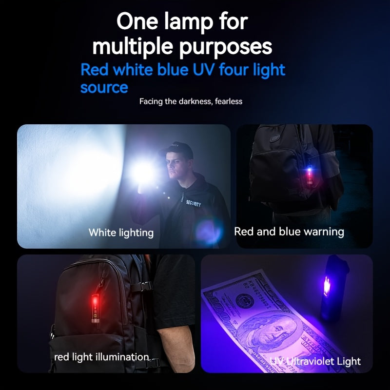 PHILIPS Bright light mini flashlight Portable pendable keychain purple light flashlight Tpye-C charging night commute travel essential, Camping Gear, Emergency Light, Lightweight Flashlight, Typec Charging, Powerful Beam, Han