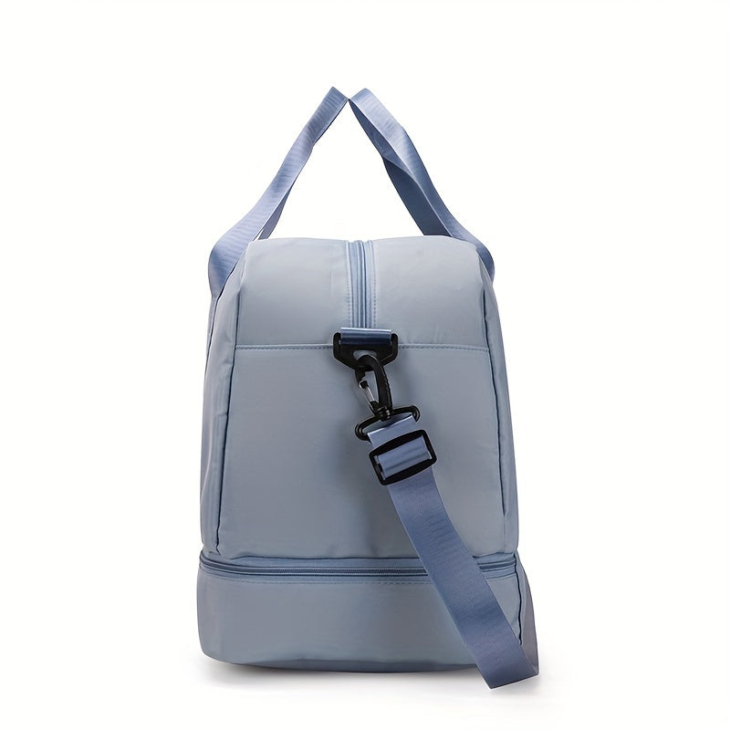 Large Capacity Expandable Gym & Travel Bag - Durable Nylon, Multi-Pocket Design with Zipper Closure, Ideal for Fitness, Overnight, and Weekend Trips, Gym Bag|Expandable Bag|Zippered Bag