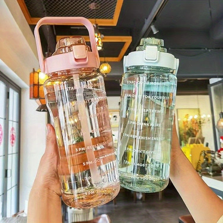 2L Sports Cup Water Bottle With Straw - Large Capacity, Portable & Durable For Outdoor Sports & Fitness!