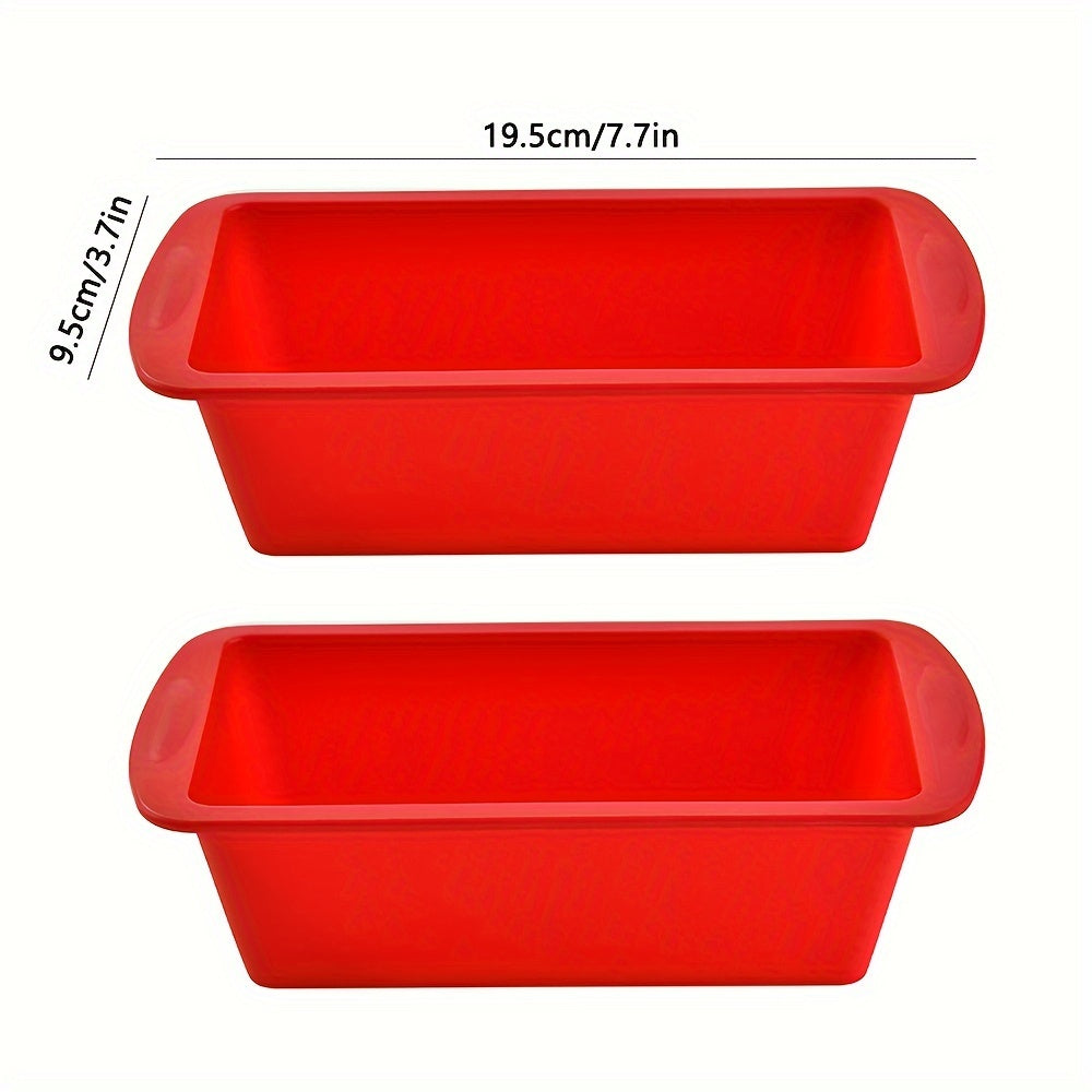2pcs, Silicone Loaf Pan, Non Stick Easy Release Rectangle Silicone Cake Pan For Baking Bread, Flexible BPA Free Silicone Baking Mold And Bread Mold, Toast Pan, Brownie Loaf Pan, Cake Mold