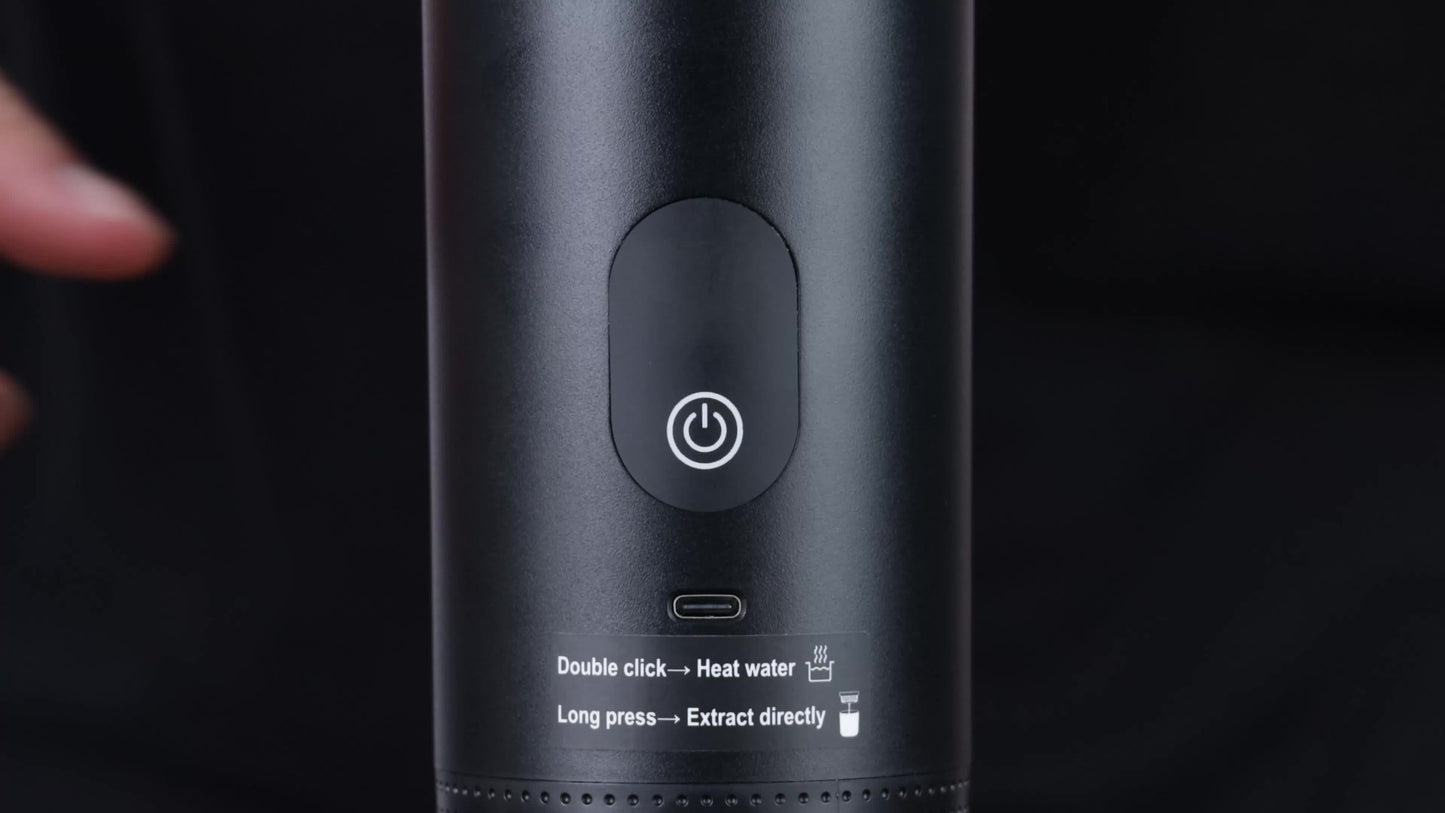 2025 Upgrade Portable Espresso Machine with Temperature & Battery Display, Type-C Charging, Auto Heating, Hot & Cold Brew, Compatible with Ground & Capsules, Ideal for RV, Hiking, Office