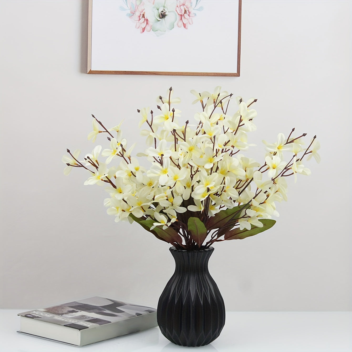 1pc Nordic Style Hydroponic Imitation Ceramic Plastic Vase, Flower Arrangement Creative Decoration Ornament Vase, Fall Halloween Room Decor, Winter Xmas Home Decor