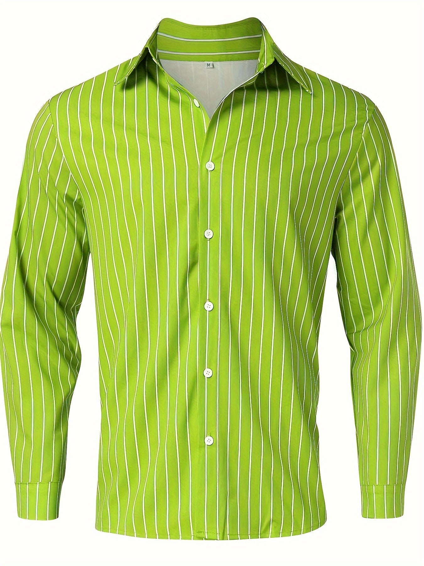 Casual Striped Men's Daily Thin Long Sleeve Button Up Shirt For Spring Summer Outdoor, Gift For Men