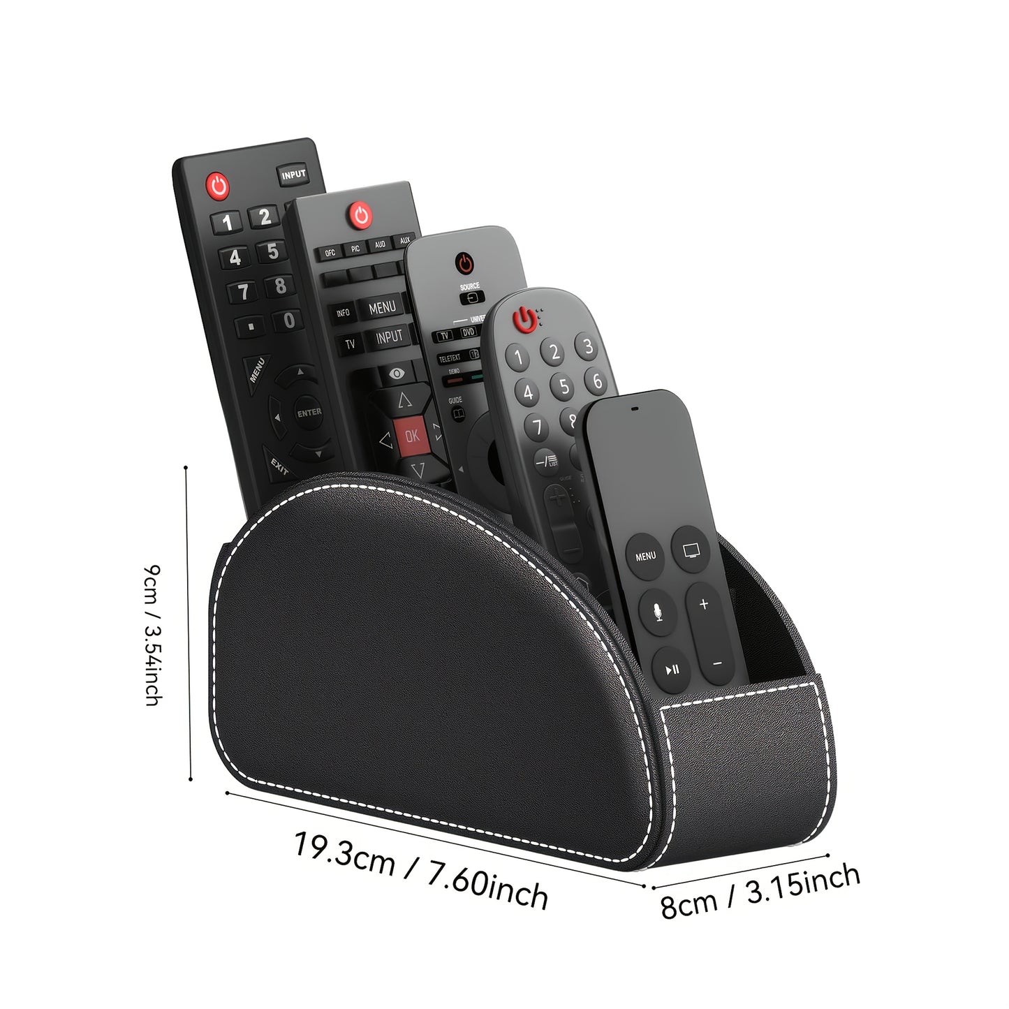 1pc Faux Leather Remote Control Holder - a Desktop Storage Box with 5 Compartments, Suitable for Organizing And Decorating Your Desk, Ideal for TV Remotes/Media Controllers/Office Supplies, a Home Open Storage Box, And a Hous