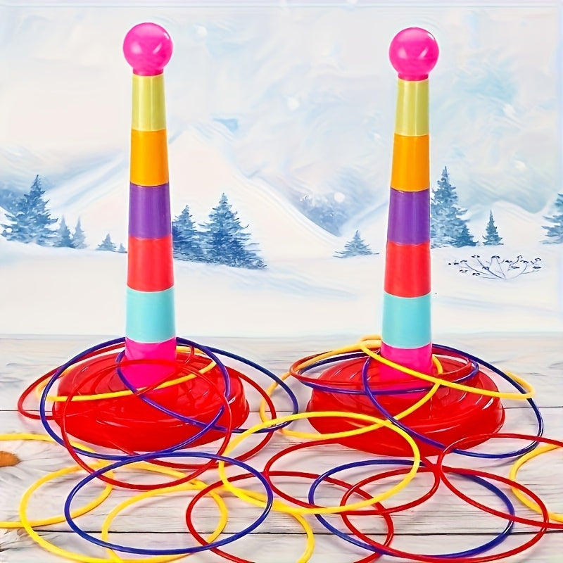 14pcs set/23pcs fun hoop game set, outdoor toy, parent-child interactive throwing ring game props with colorful rings - perfect for kindergarten, family gatherings, parties, and competitions. Great as Halloween or Christmas g