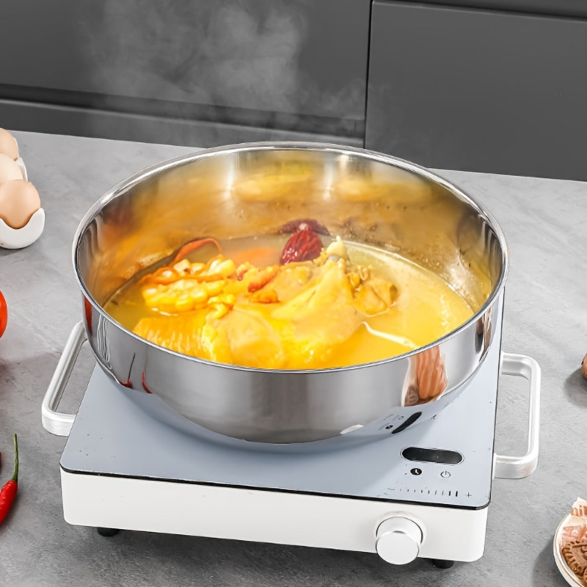 Large Stainless Steel Mixing Bowl with Lid - Rust-Resistant, Deep & Wide for Dough Kneading, Pasta Making, Vegetable Washing, Soups | Modern Kitchen Essential, Kitchen Essentials And Supplies