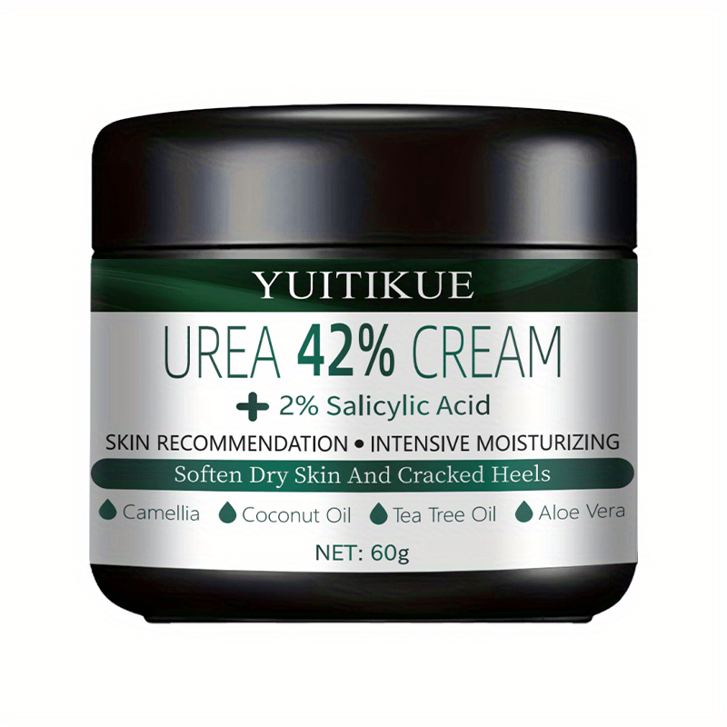 YUITIKUE 42% Urea Foot Cream for Extremely Dry Cracked Heels - Tea Tree Ant-Cracking Moisturizer with Natural Ingredients, Non-Greasy Formula, Hypoallergenic & Safe for Sensitive Light Beige