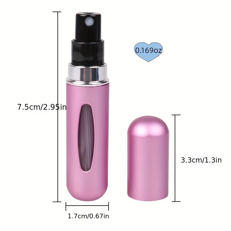 For Mini Portable Refillable Perfume Atomizer - Aluminum Mist Spray Bottle for Travel, Multi-Color Options, Fragrance-Free (Bubble-Free), Refillable Perfume Bottle|Compact Design|Aluminum Atomizer, Perfume Bottl