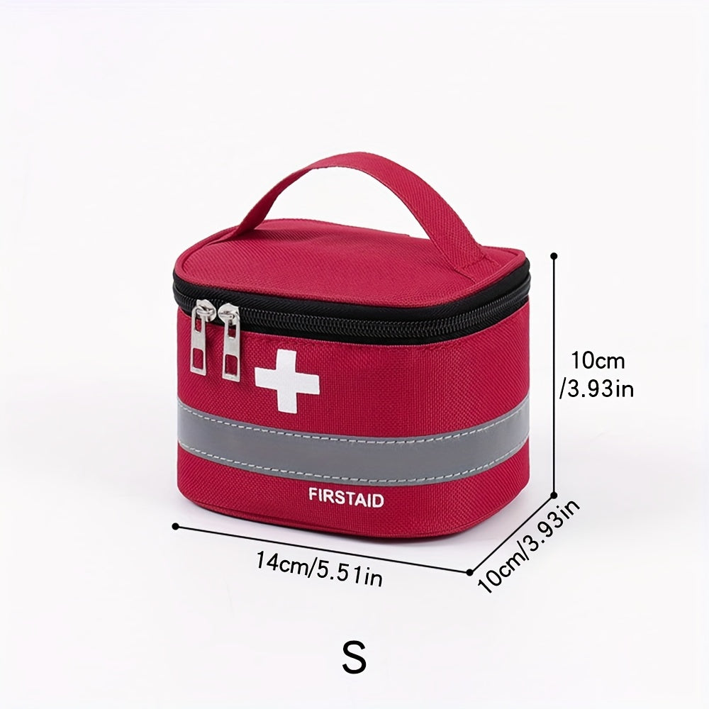 1pc Red First Aid Kit with White Cross Design - Durable Fabric, Portable Medical Bag for Travel, Outdoor, and Home Use - Includes Zipper Closure and Multiple Compartments, Outdoor Essentials|Compartmentalized Bag|Durable Fabr
