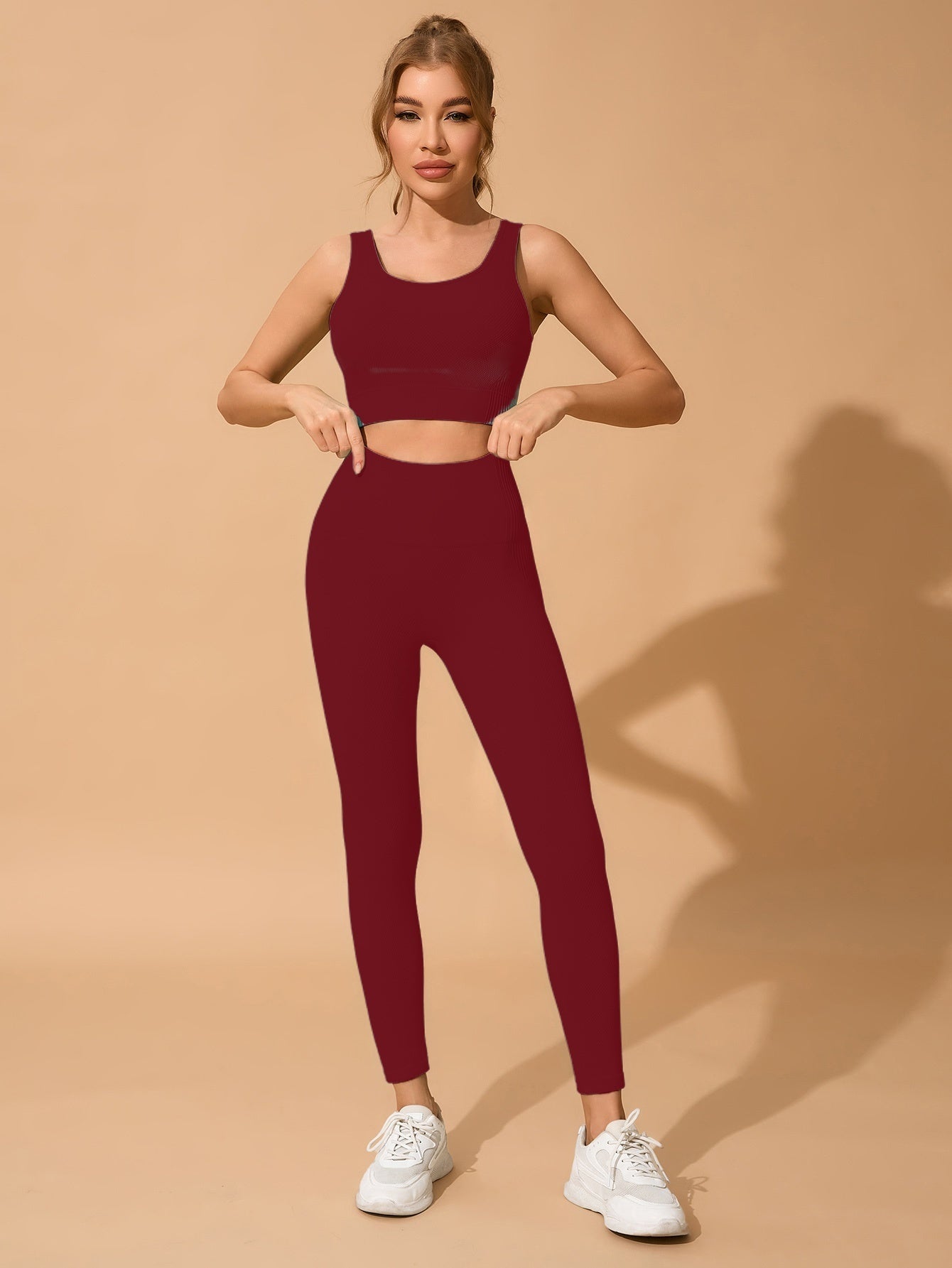 Seamless Yoga & Fitness Set - Quick-Dry, Moisture-Wicking Nylon Blend Sports Bra and Leggings for Women