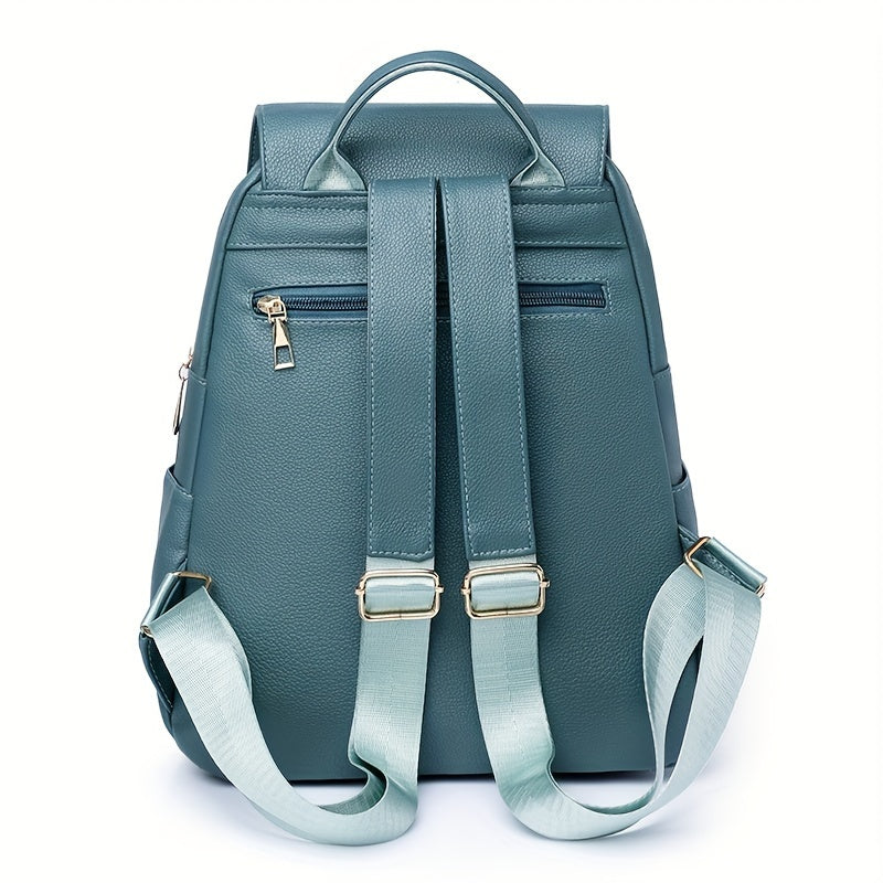 Women'S Large Capacity Nylon Backpack, Casual Style, Non-Washable, Adjustable Strap, Zip Closure, Polyester Lining, Carved Detail, Versatile for Daily Commute and Travel