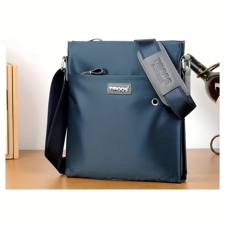 TMOOS Men'S Oxford Fabric Crossbody - Navy & Adjustable Strap, Golden-Tone Hardware, Zipper Closure, Lining, Casual Business Backpack for Everyday Use