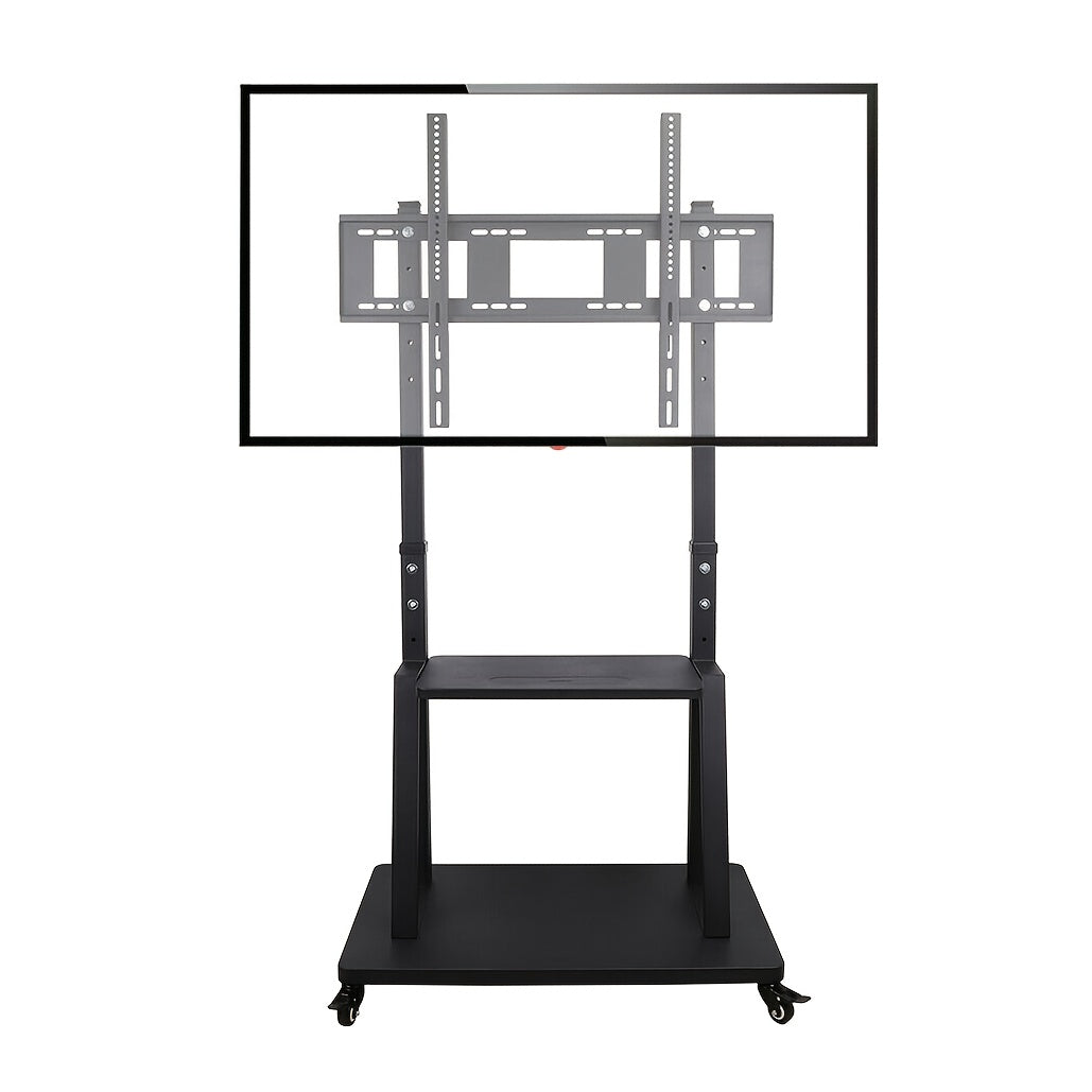 Mobile TV Stand,Rolling TVs Cart on Wheels Height Adjustable Heavy-Duty Floor Stand Base for 81.28-254.0 cm LCD LED OLED Flat Panel Screens Movable Holds up to 79.83 KG with Shelf, Portable Tv Stand, Tv Unit for Living Room,