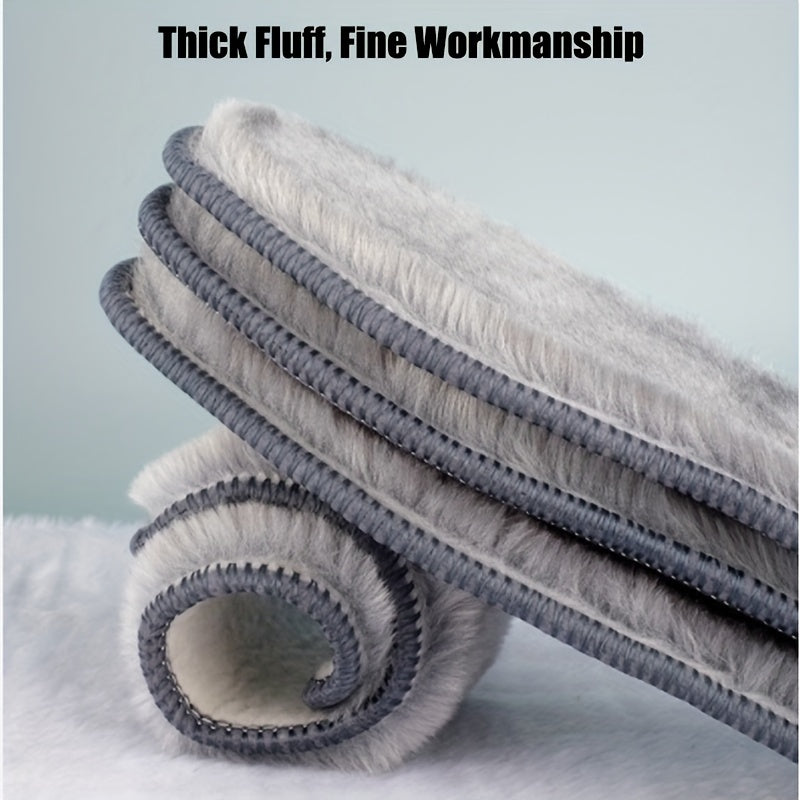 1 Pair of Plush Thermal Felt Insoles for Men & Women - Ultra-Warm, Breathable Winter Shoe Inserts with Faux Rabbit Fur, Sizes 35-45/3.5-9.5, Perfect for Snow Boots, Winter Boots