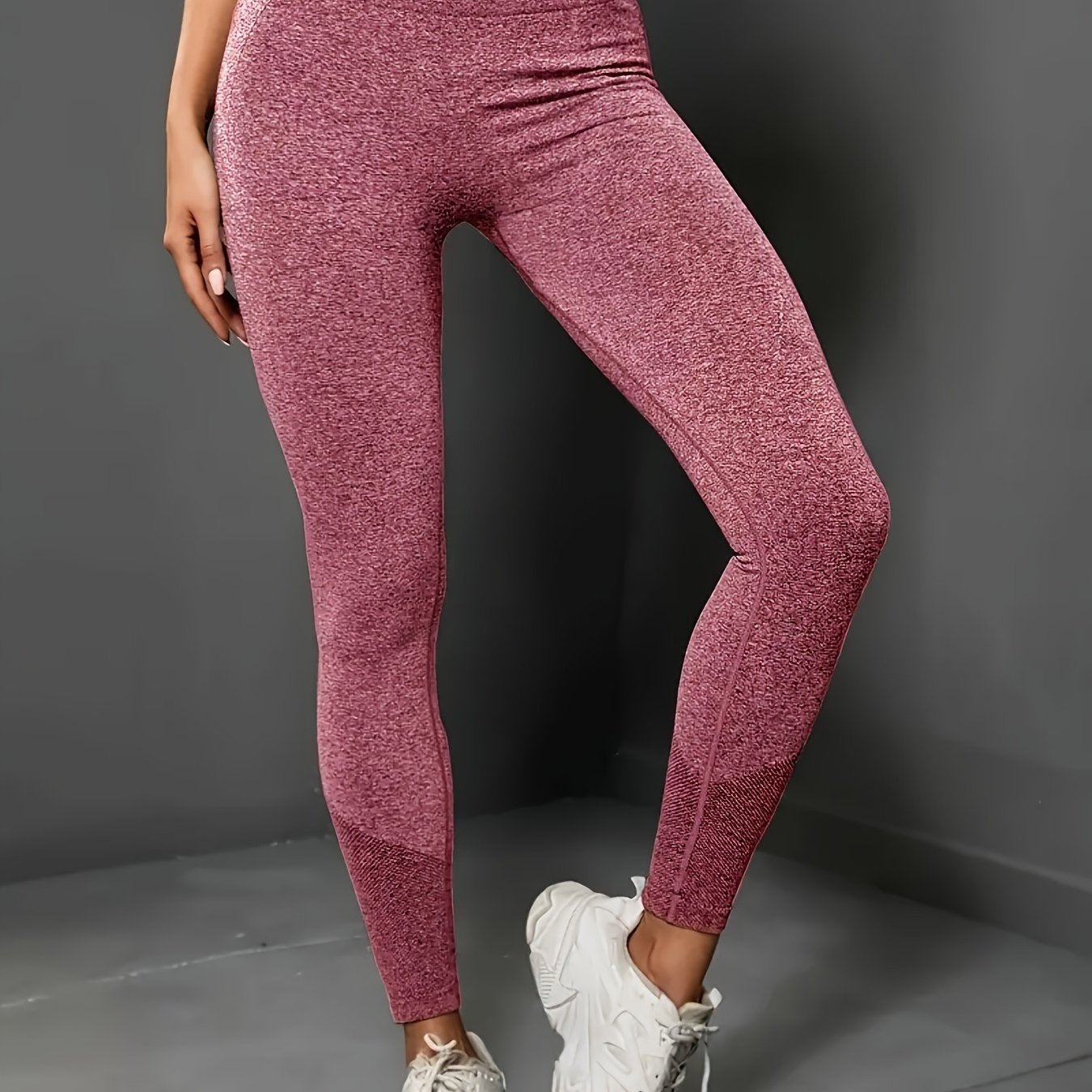 1pc Women'S High-Waist Seamless Leggings - 65% Polyamide, 25%, 10%, Quick-Dry Yoga Pants with Geometric Pattern, High-Elasticity Fabric, Waist-Cinching Design for Squat-Proof Workouts, All-Season Fitness & Casual Wear, Workou