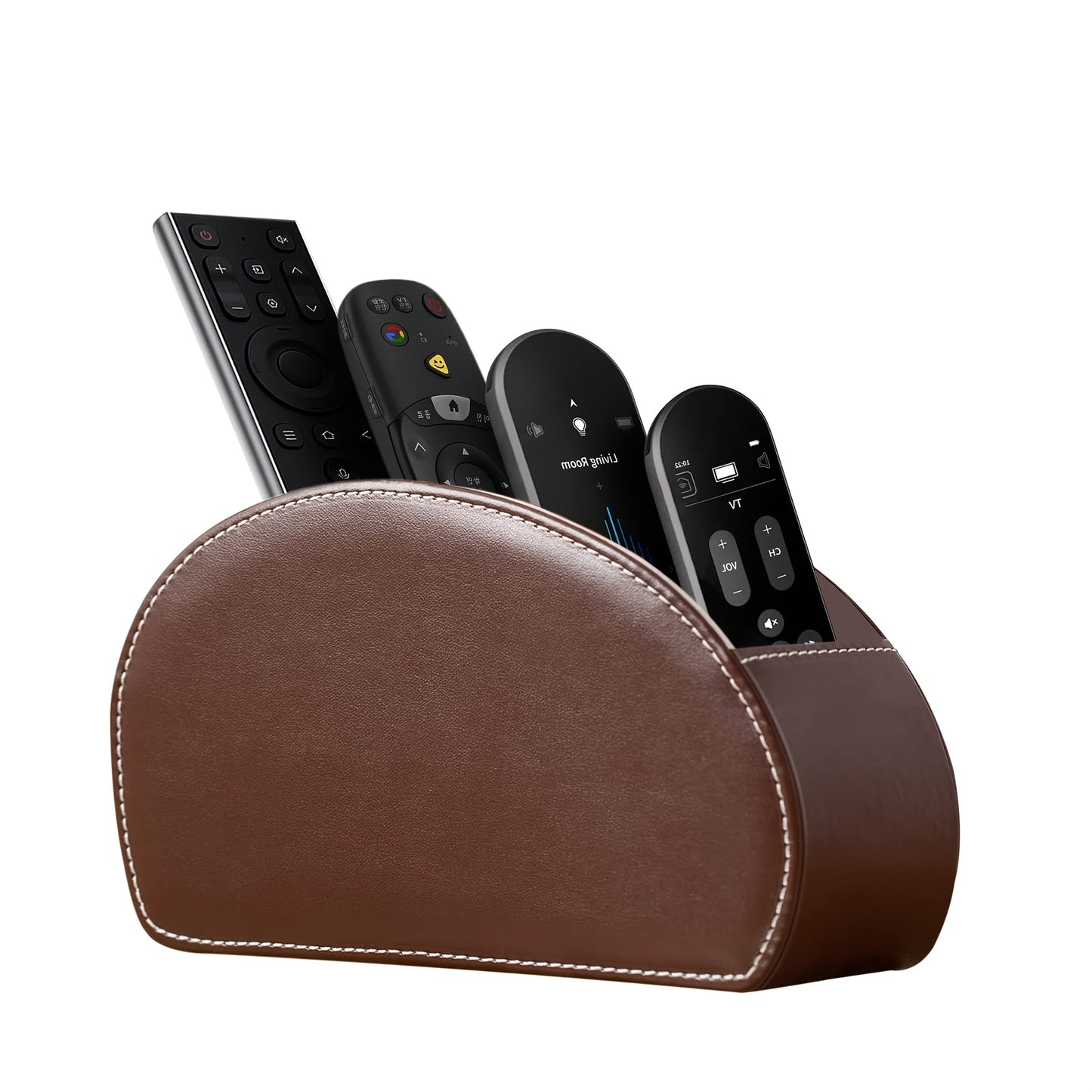 1pc Faux Leather Remote Control Holder - a Desktop Storage Box with 5 Compartments, Suitable for Organizing And Decorating Your Desk, Ideal for TV Remotes/Media Controllers/Office Supplies, a Home Open Storage Box, And a Hous