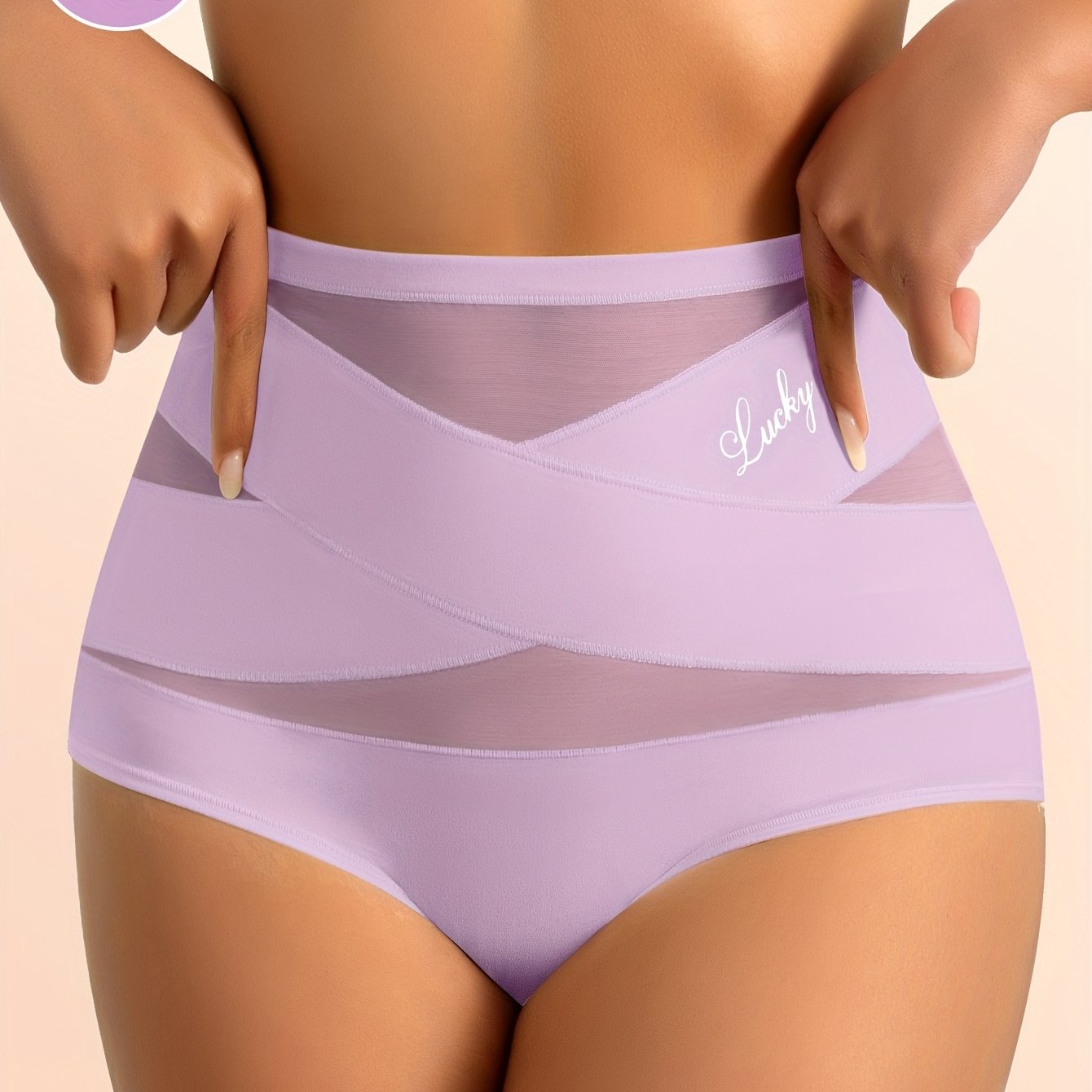 MIOTAN Women's High-Waisted Seamless Tummy Control Butt-Lifting Underwear - Breathable Ice Sliky Fiber Mesh with Cross-Over Design, Size S-XL (XS to XXL), Gym Apparel | Minimalist Style | Highelasticity Material, Tummy Contro