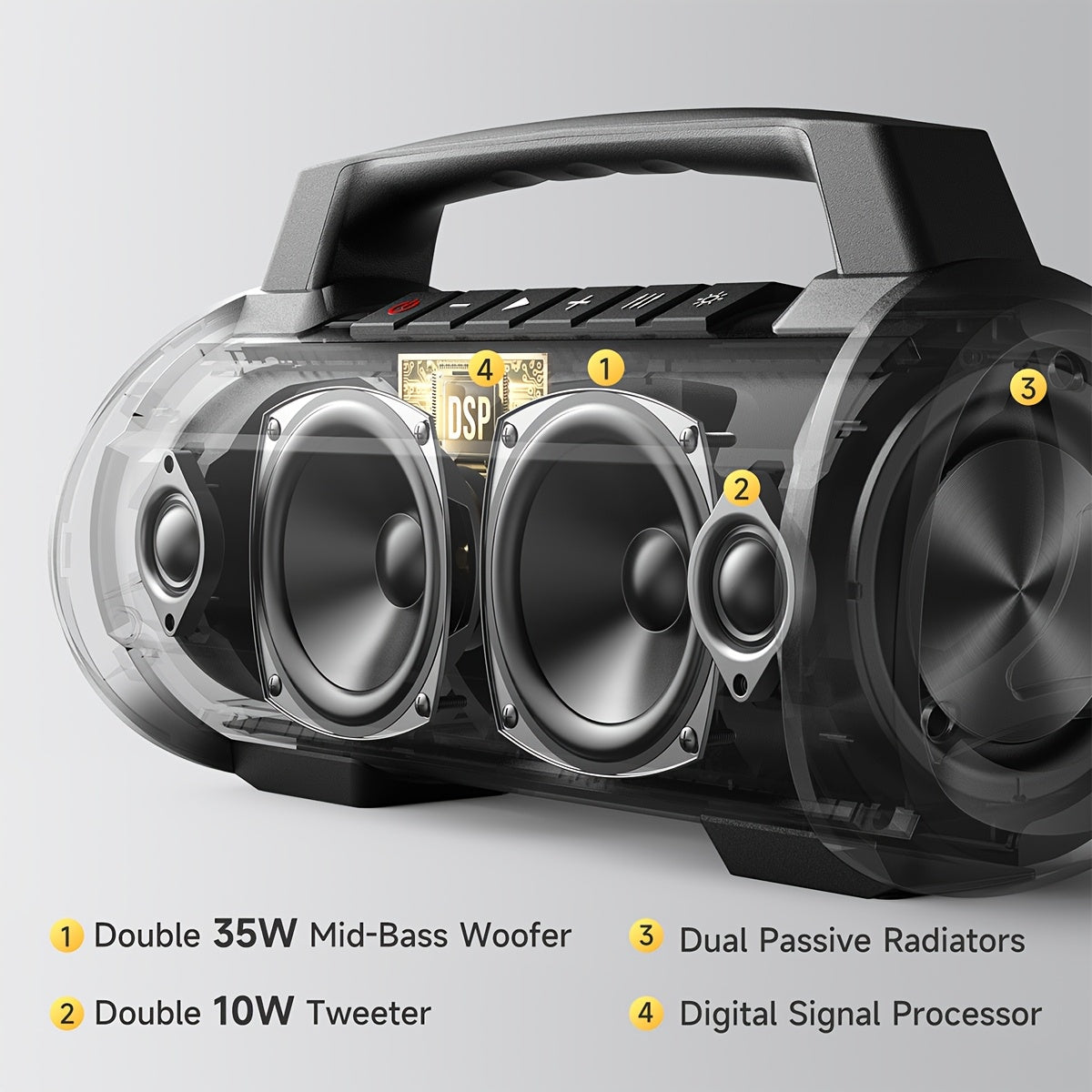 W-KING 70W Coluna Bluetooth Portátil com Microfone e Luzes