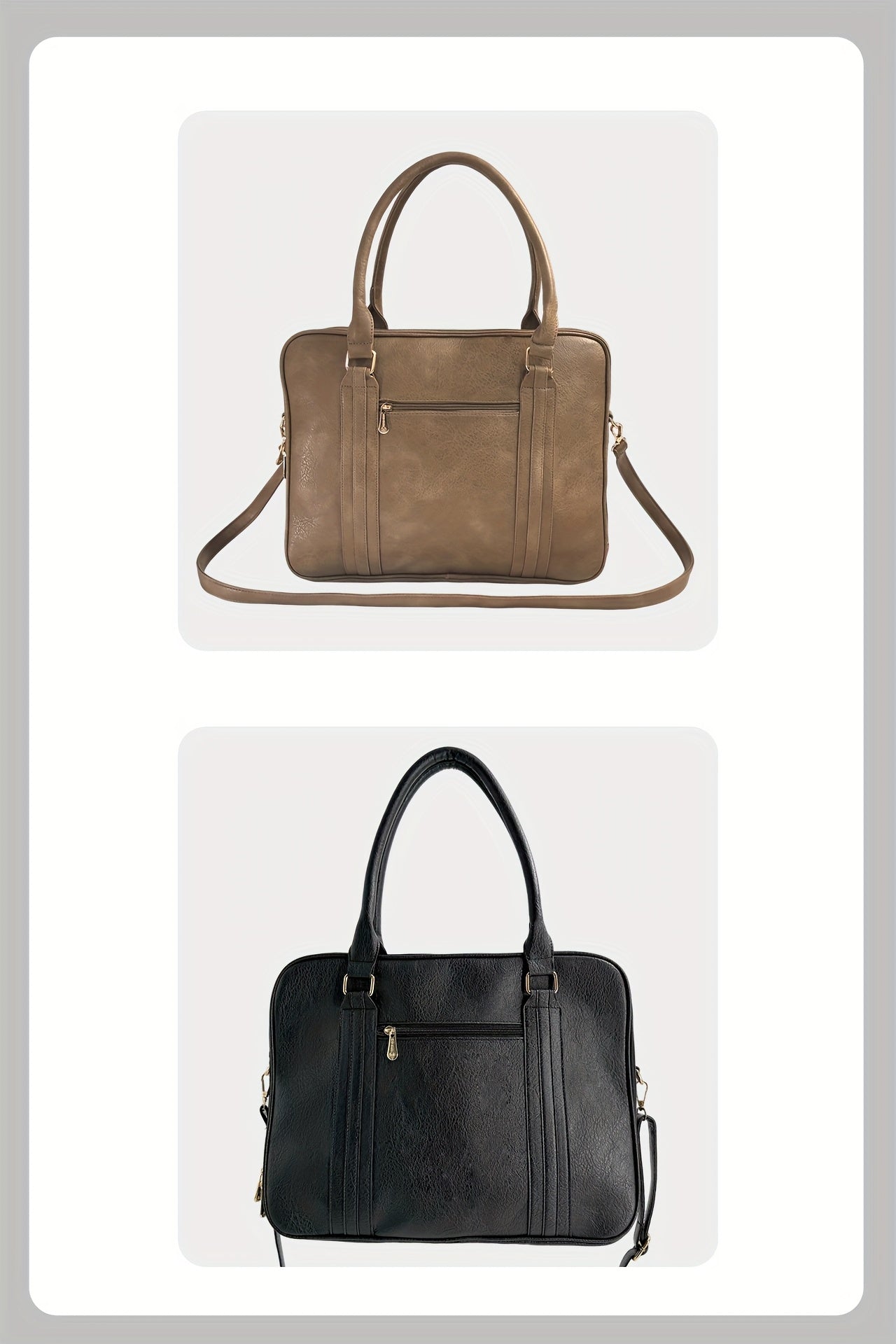 Vintage-Style Large Capacity Laptop Bag for Men & Women - Adjustable Crossbody Shoulder Bag with Detachable Strap, 3 Compartments, Tablet Pocket, Lightweight Durable Design for Office, Commuting & Travel, Laptop Carrying Case