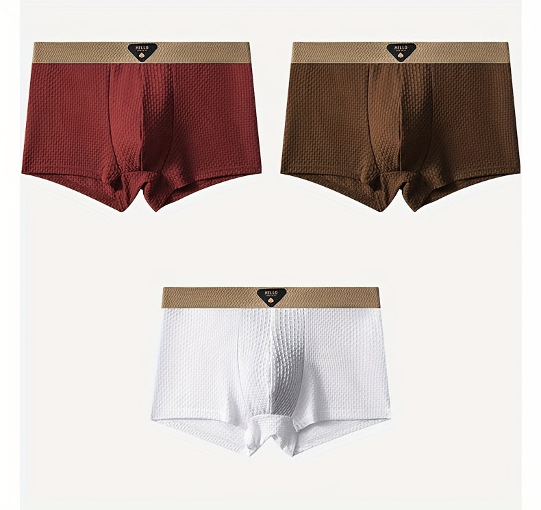4-Pack Men'S Ice Sliky Fiber Fabric Underwear, Multi-Color Ultra-Thin Elastic Boxer Briefs for Spring, Summer, Autumn & Winter - Breathable and Stretchy Casual Shorts in Various Styles for Daily Wear