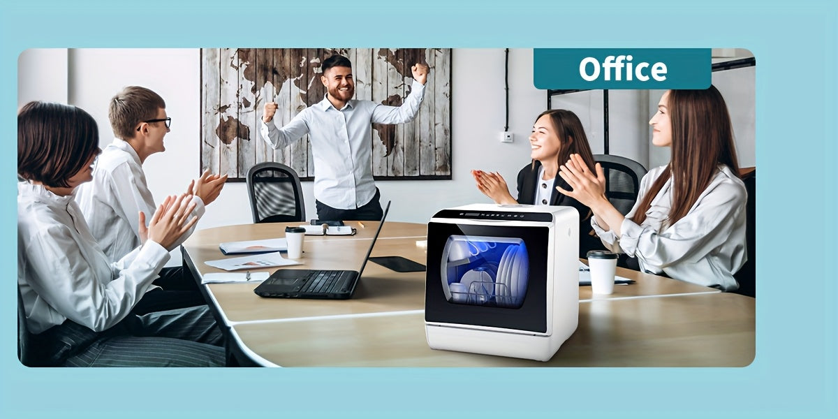 Independent Countertop Dishwasher, 5+1 Wash Programs, Built-in 5L Water Tank, Two Water Supply Modes, With Hot Air Drying And Automatic Ventilation Functions, Suitable For Homes, Apartments, And RVs.