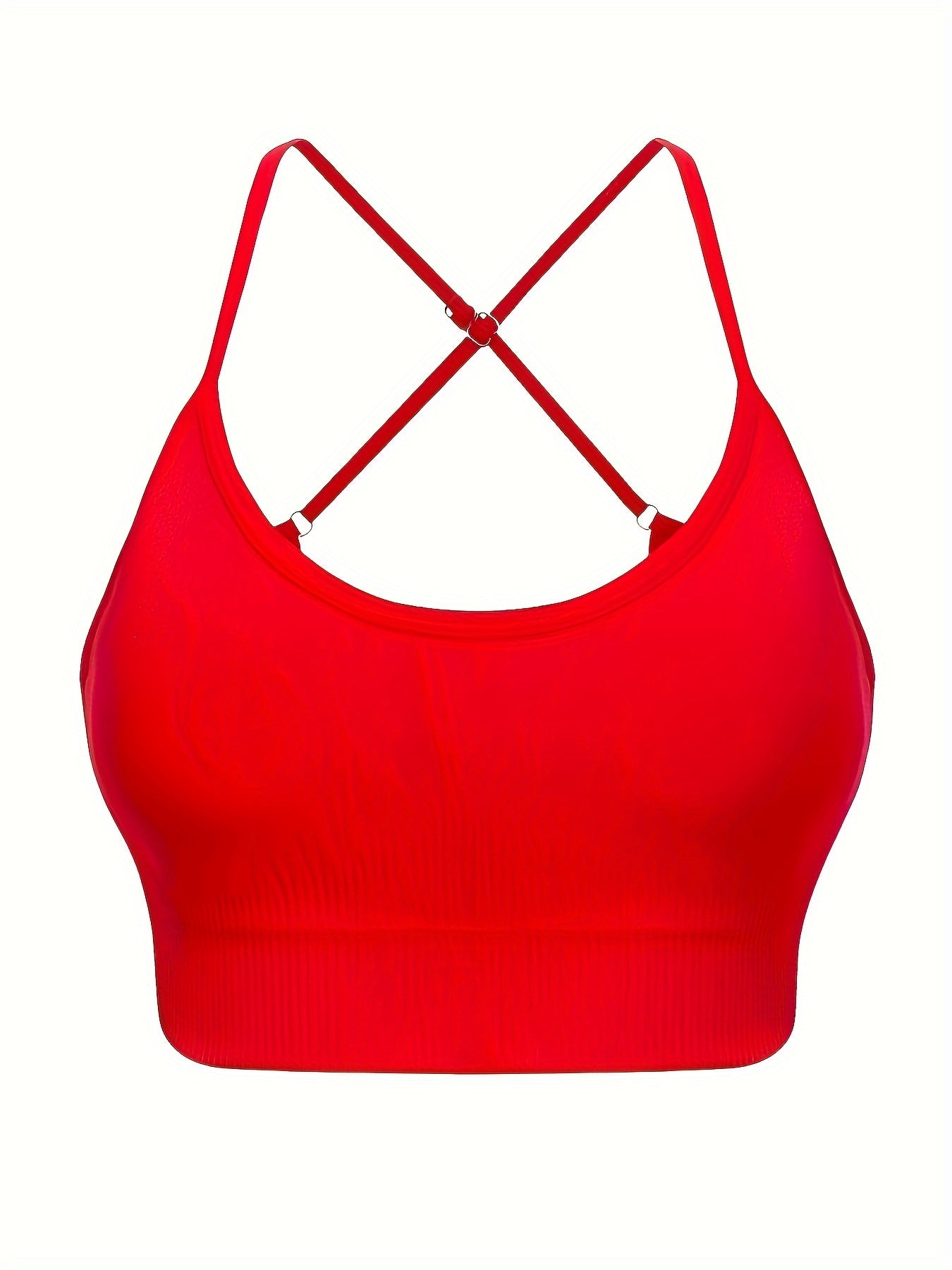 3 pcs Breathable Criss Cross Sports Bra for Women - Sleeveless Yoga Crop Top with Adjustable Straps - Perfect for Fitness and Activewear