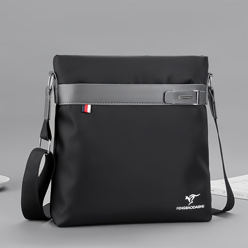 Men's High Quality Oxford Fabric Crossbody Backpack - Lightweight Large Capacity with Adjustable Strap, Multiple Compartments & Zippered Pocket, Navy Blue & Black for Business, Travel, Commuting - Stylish Durable Casual Work