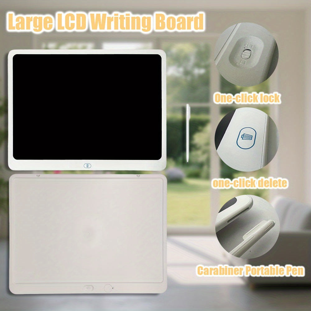 20-inch LCD Doodle Board, Writing Tablet, Drawing Board. Suitable for Doodling, Sketching, Drawing, and Designing. Features One-Touch Lock and One-Touch Erase Functions.