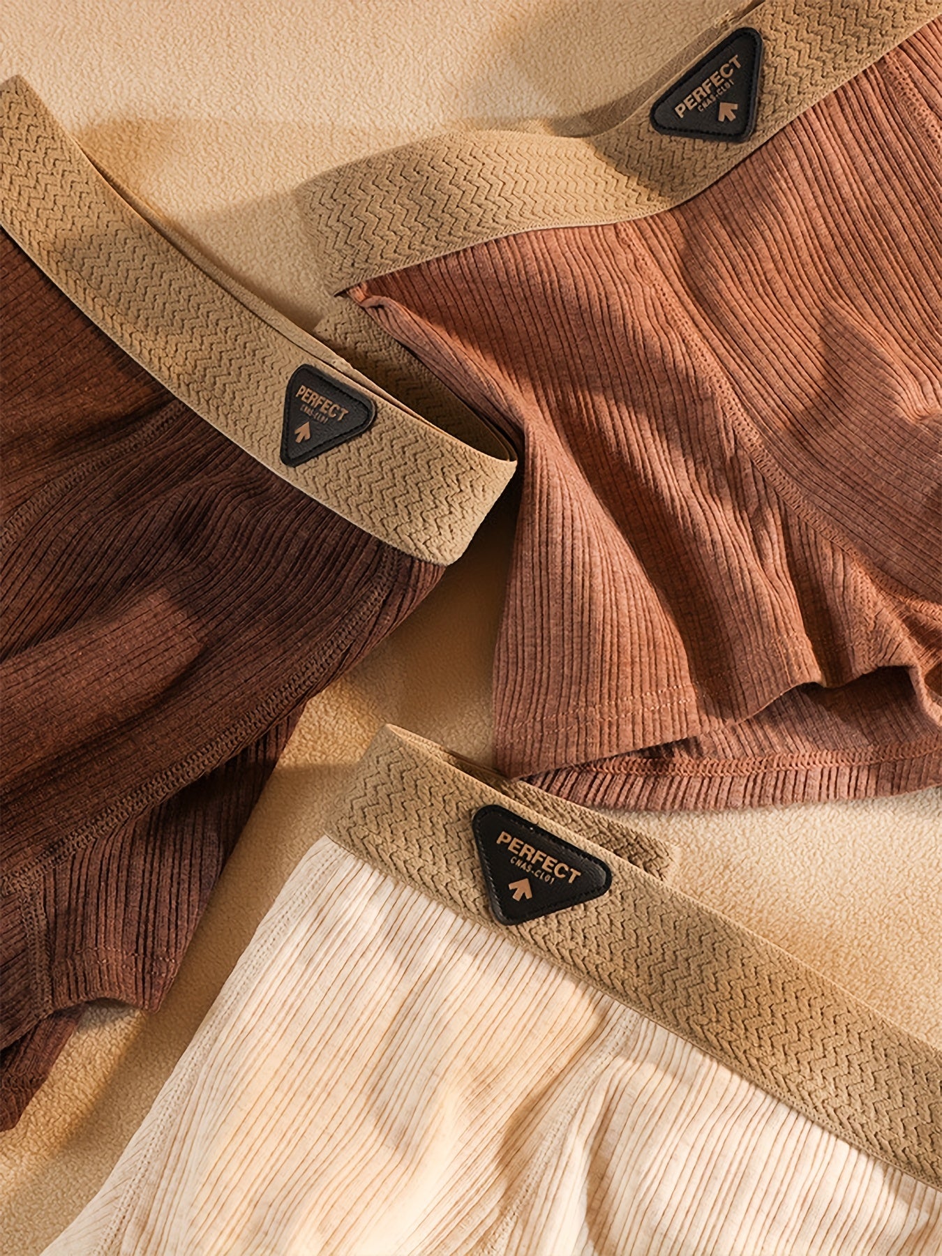 4pcs Men's Cotton Boxer Briefs - Breathable Soft Underwear with Elastic Waistband & Geometric Pattern, Multi-Color (Beige/Navy/Dark Grey/Light Brown) - Plus Size Youth & Adult Casual & Running Shorts - Machine Washable Light