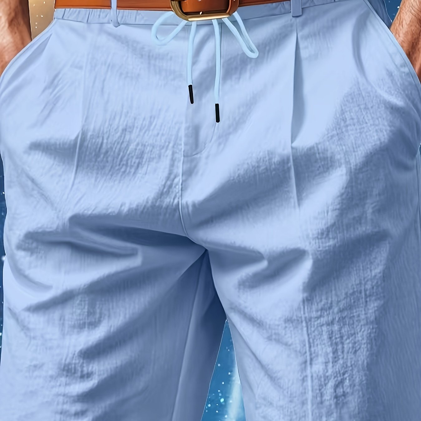 Men'S Casual Summer Linen Shorts - Light Gray, Breathable 5-Inch Shorts with Pockets, Perfect for Beach & Outdoor Activities, Casual Summer Wear|Relaxed Fit Shorts|Pocketed Shorts