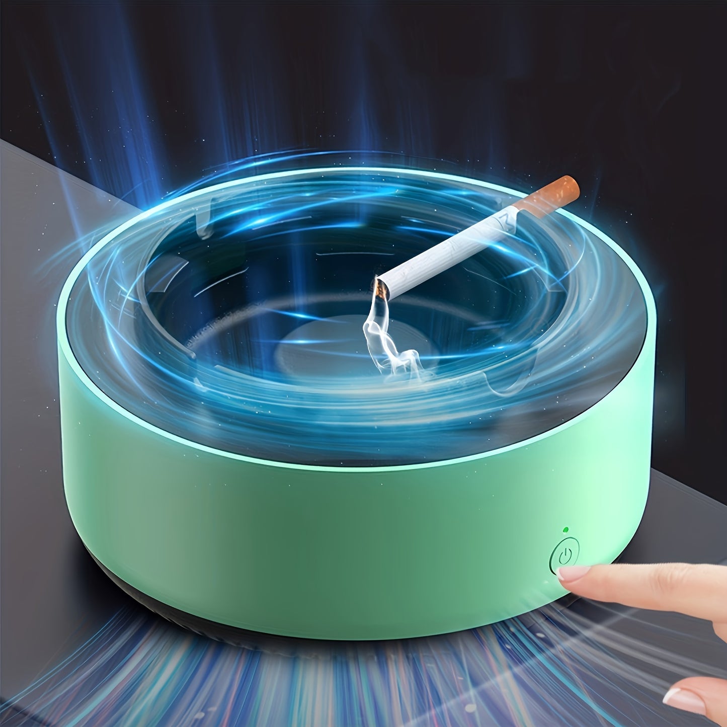 Smart Ashtray Air Purifier - Instant Odor Elimination, Battery-Powered (AA Batteries Not Included), Perfect for Home & Gifts