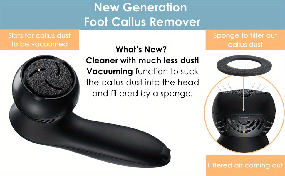 Upgraded Electric Foot Callus Remover With Vacuum 14-in-1 Rechargeable Foot Scrubber Dead Skin Remover, Foot File Pedicure Kit Tools With 2 Speed, Foot Care Kit With Battery Display