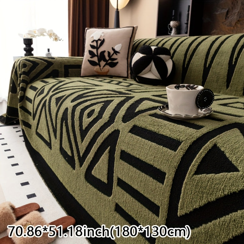 1pc Mirror Yi Thick Plush Sofa Cover - All-Season Pet-Friendly One-Piece Design, Anti-Slip &, Machine Washable Soft Short Fur Fabric, Fit for 3/2/4-Seater & Sectional Sofas, Contemporary Home Decor, Sectional Sofa Cover, Mode