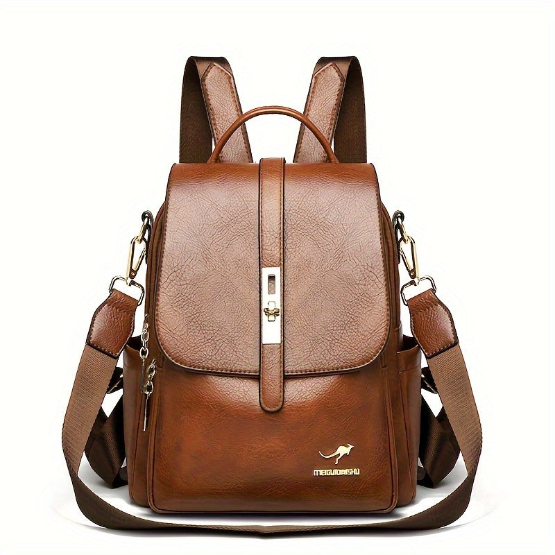 Vintage Anti-Theft Backpack Purse, Preppy College School Daypack, Women'S Casual Travel Commute Knapsack