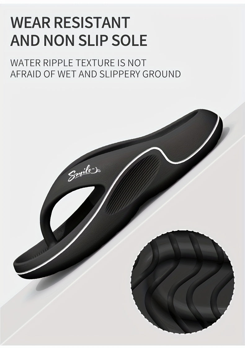 Non-Slip Slip-On Slippers - Heavy-Duty Cushioned EVA Indoor/Outdoor House Shoes, Anti-Slip Sole for Bathroom, Pool, Gym, Patio - Lightweight & Easy-Clean Unisex Adult Slippers (Black) - Ideal for Home, Hotel, Spa Use