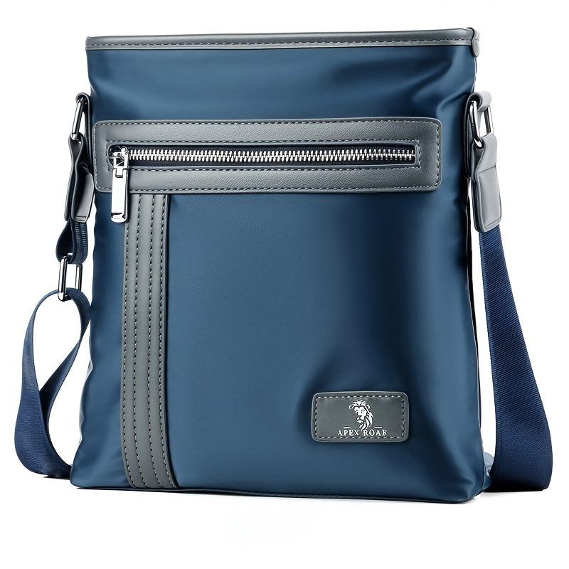 Men's Crossbody Laptop Bag with Tablet Pocket - Heavy-Duty Convertible Messenger Bag, Adjustable Strap & Zippered Compartments, Golden-Tone Hardware - Compatible with 38.1cm Laptop/ Tablet - Navy Blue for Travel, Work, School