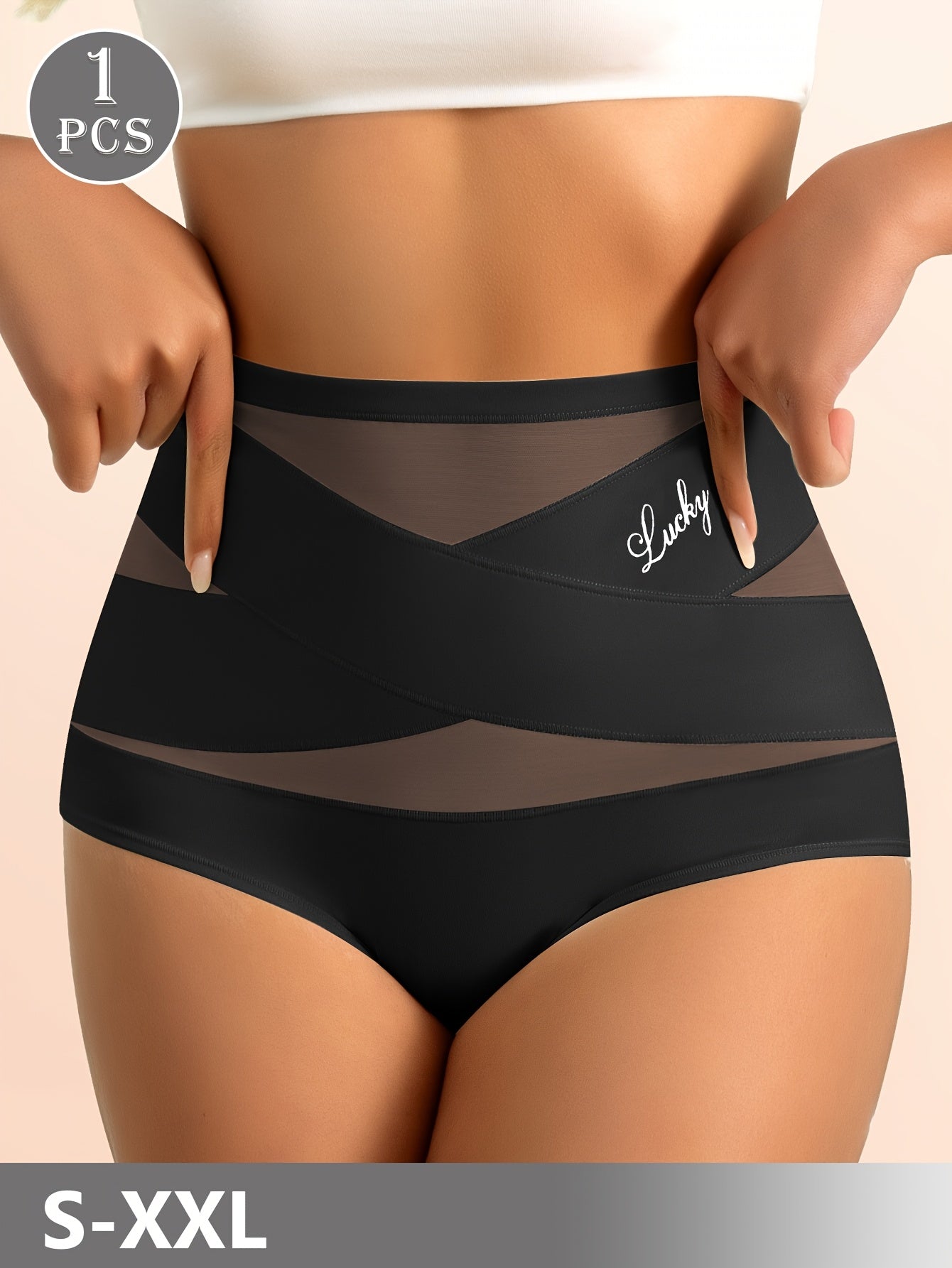 MIOTAN Women's High-Waisted Seamless Tummy Control Butt-Lifting Underwear - Breathable Ice Sliky Fiber Mesh with Cross-Over Design, Size S-XL (XS to XXL), Gym Apparel | Minimalist Style | Highelasticity Material, Tummy Contro