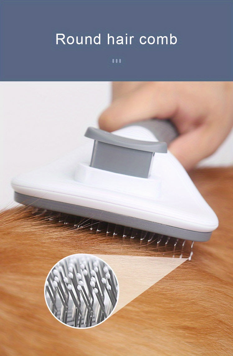 1pc Pet Grooming Brush - Efficient Hair Removal Comb for Cats & Dogs, Ergonomic Handle, Durable ABS Material, Ideal for Coat Health Maintenance, Pet Grooming Tool|Easy Grip Handle|Fine Bristle Comb, Pet Hair Remover Tool