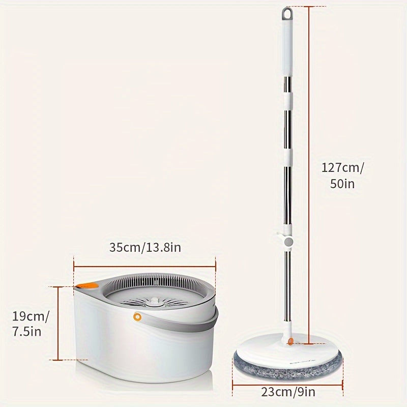 1 Set, Sewage Separation Hands-free Wash Mop And Bucket Set, With 2 Cloths, Household Rotating Floor Mop, Lazy Mop, Dust Removal Mop, Dry And Wet Use, Perfect For Home, Kitchen, Bathroom Floor, Cleaning Supplies, Cleaning Too