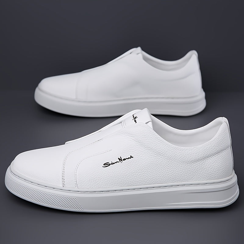 Men'S Navy Blue Slip-On Sneakers - Stylish Low Top Casual Shoes with White Sole, Comfortable Microfiber Upper, Perfect for Daily Outings and Outdoor Activities, All-Season Footwear, Casual Walking Shoes|Stylish Slipon Sneaker
