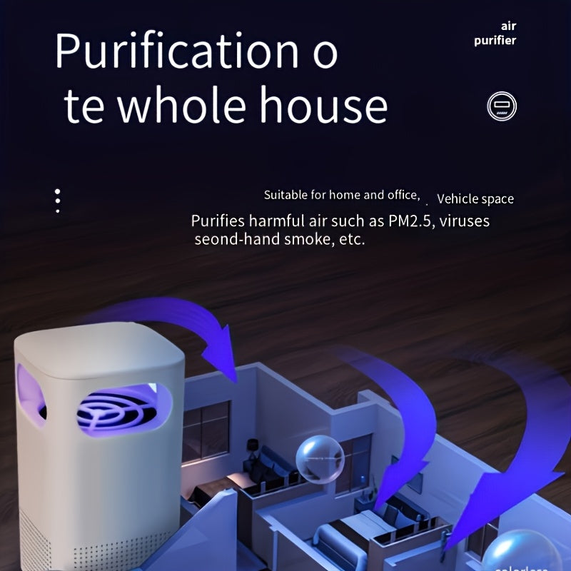 1pc Smart Anion Air Purifier - USB Powered, Low Voltage Operation, Haze & Dust Removal, Fresh Air for Home & Office Use